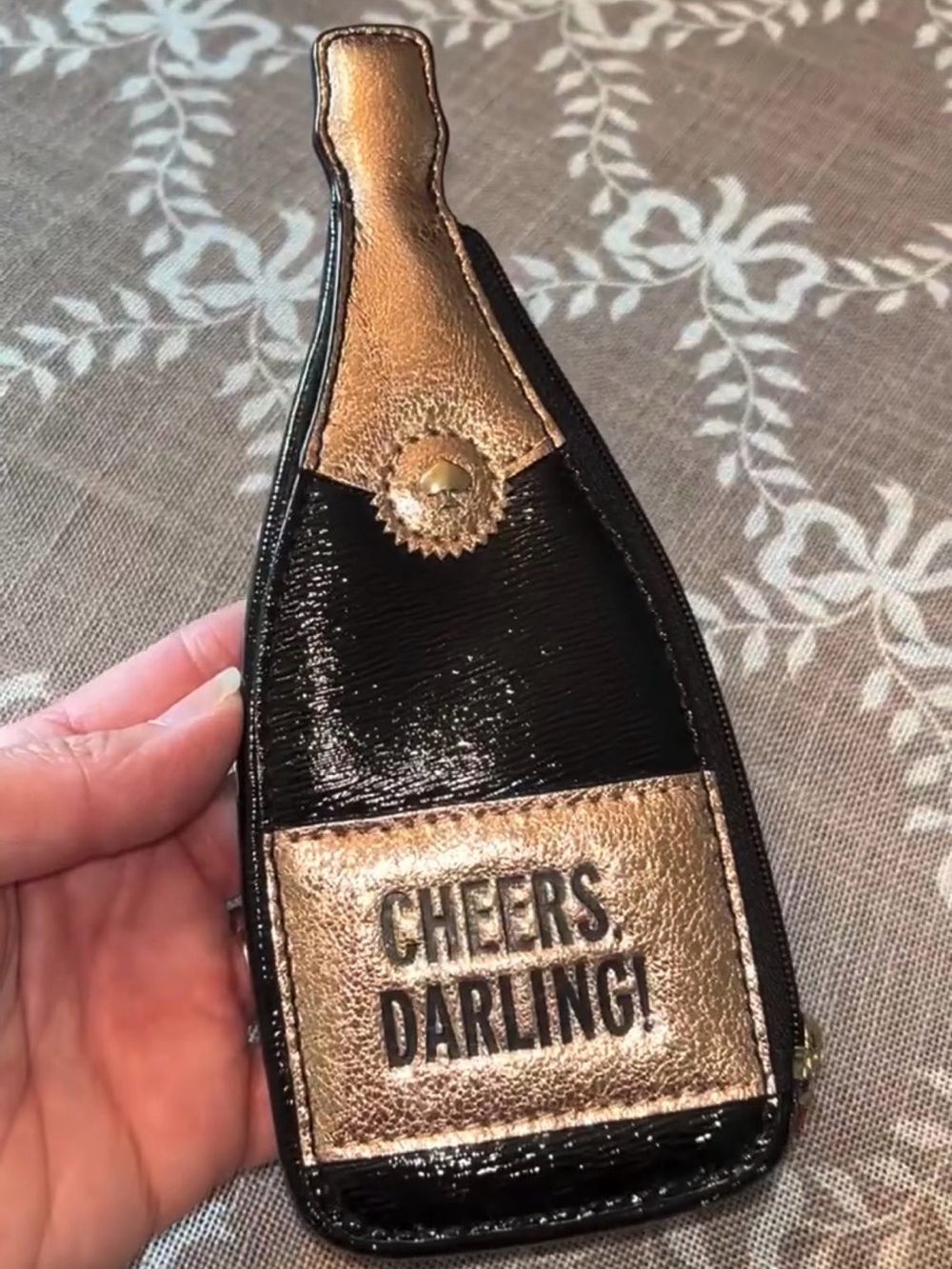 kate spade “Cheers Darling” Chestnut Street Champagne Coin Purse (2015 release)